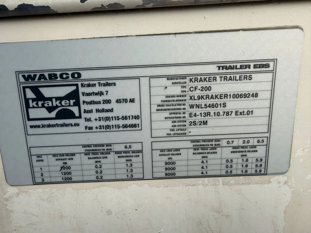 Kraker CF200 CF 200 SAF 10MM Cargo Floor APK/TUV 09-2026