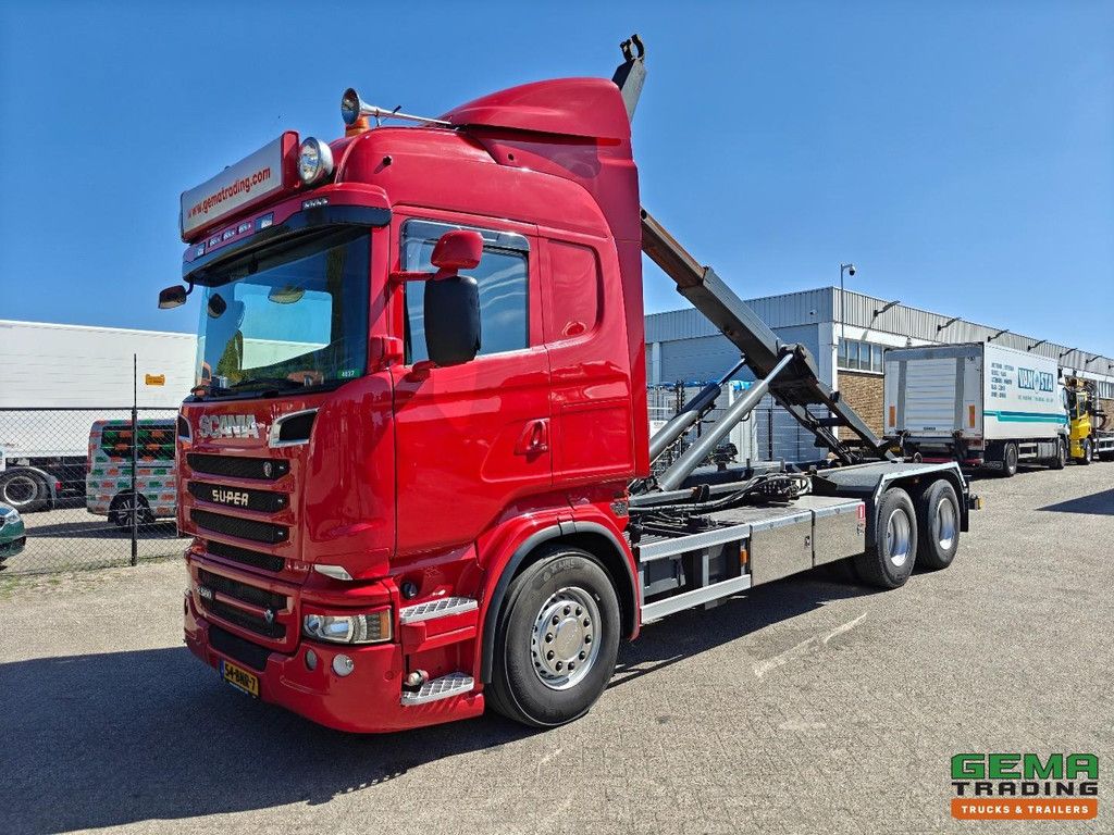 Scania R 560 V8 6x2 Highline Euro6 - 20T Hooklift - Folding Bumper - Double Jaw Coupling - Full Air - NL Truck