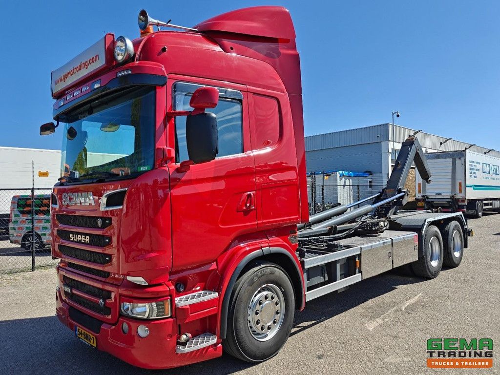 Scania R 560 V8 6x2 Highline Euro6 - 20T Hooklift - Folding Bumper - Double Jaw Coupling - Full Air - NL Truck