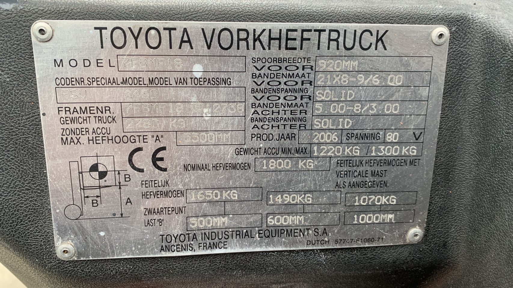 TOYOTA 1800 kg, Freelift, Sideshift, Vorkenversteller, Triplo