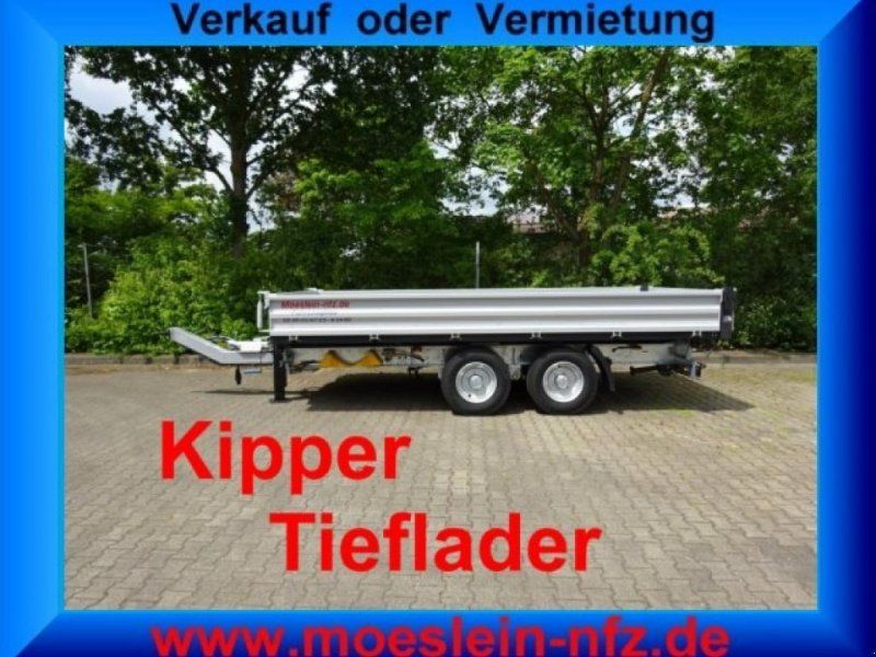Möslein TTD11 weiß neuer Tandem 3- Seitenkipper Tieflader