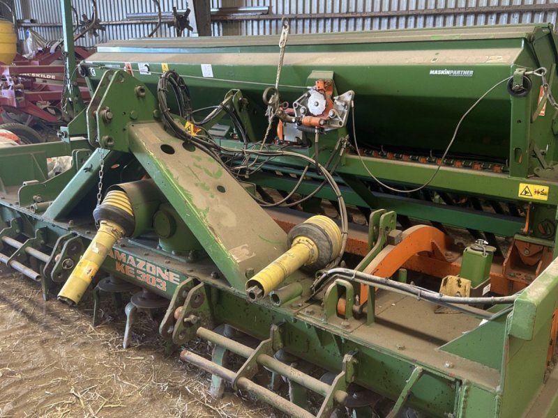 Amazone KE 303+AD 302. Der medfølger efterharve.