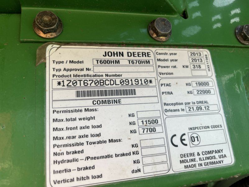 John Deere T 670 HM 4 RM HMASTER 1700 HB!