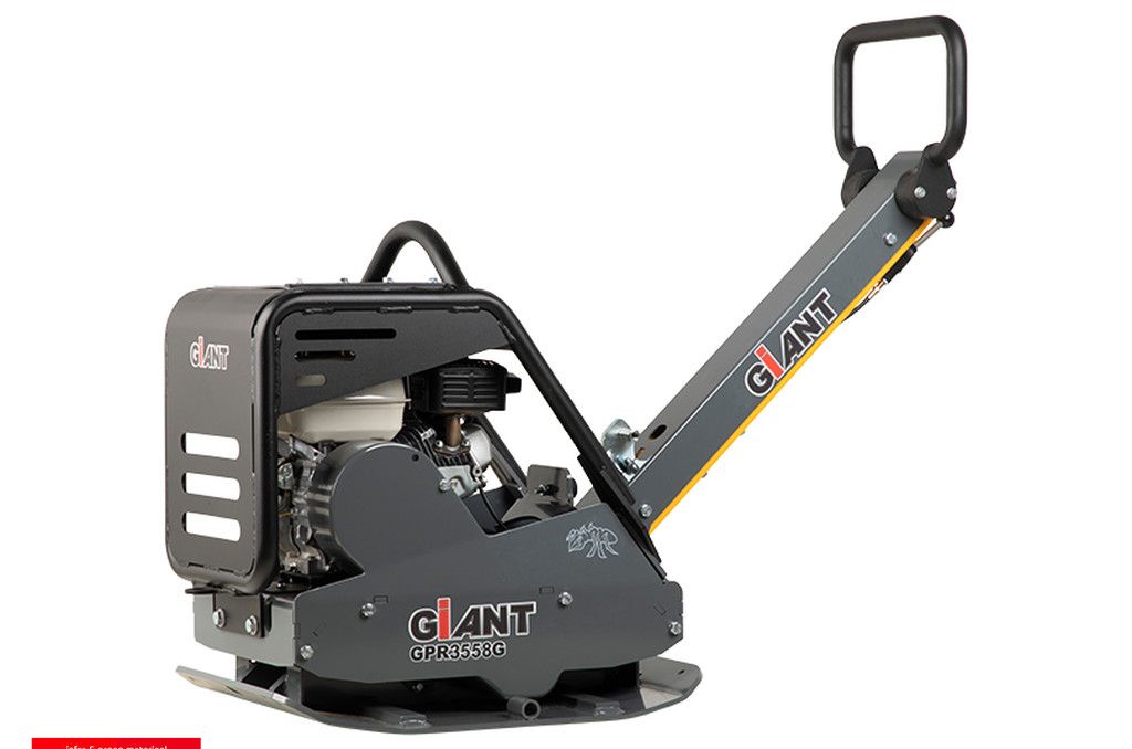 Giant GPR3558G trilplaat schakelbaar 3500kg 60 cm breed benzine of diesel met wielstel