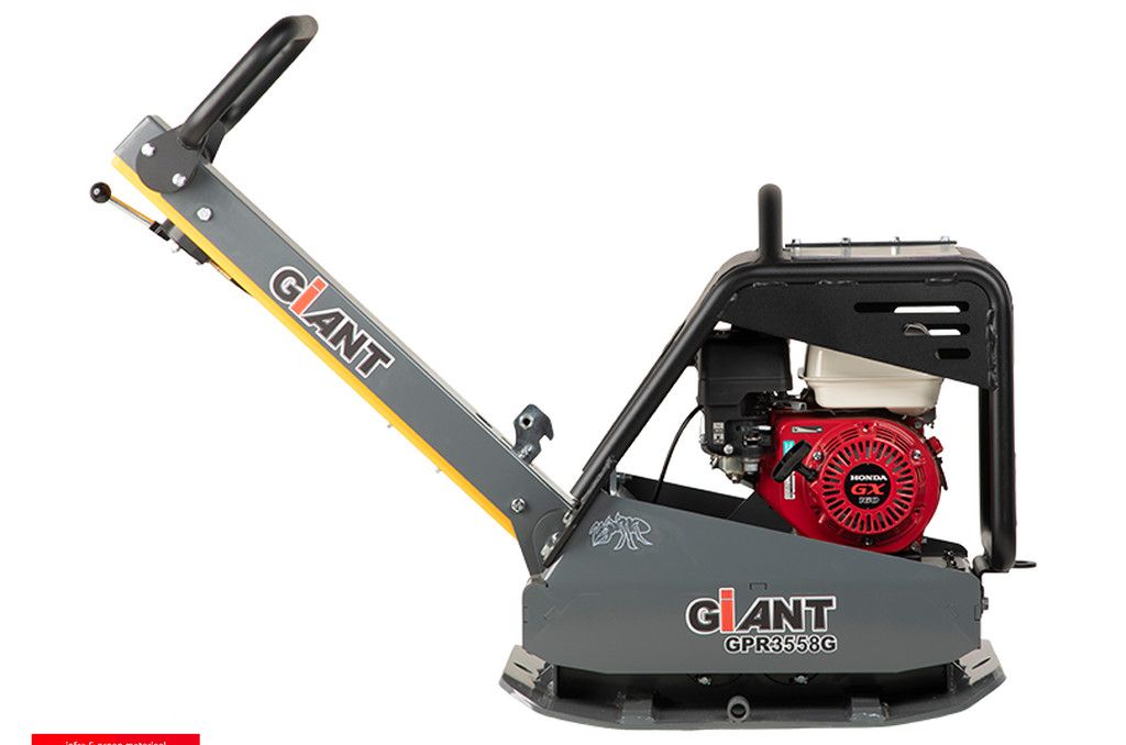 Giant GPR3558G trilplaat schakelbaar 3500kg 60 cm breed benzine of diesel met wielstel