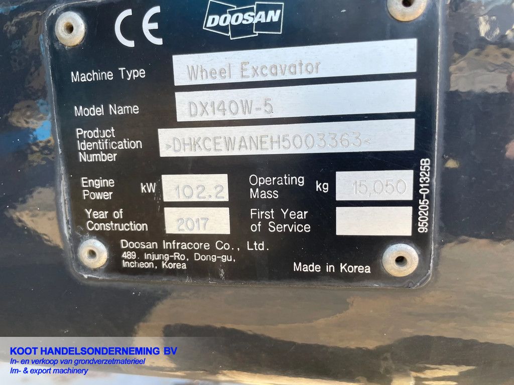 Doosan DX 140W DX 140w-5 (Very Good)