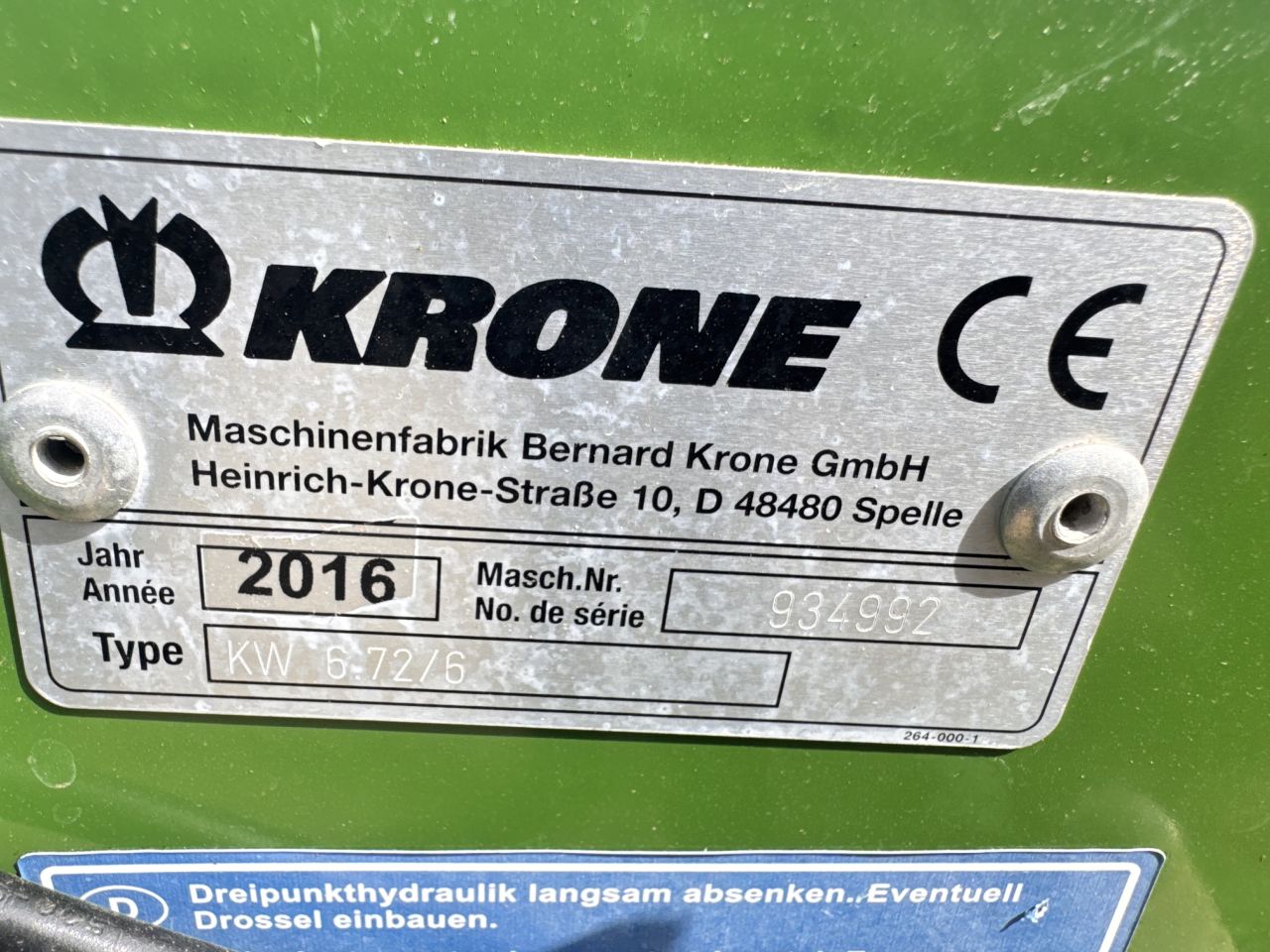 Krone KW 6.72/6 schudder 6 rotor