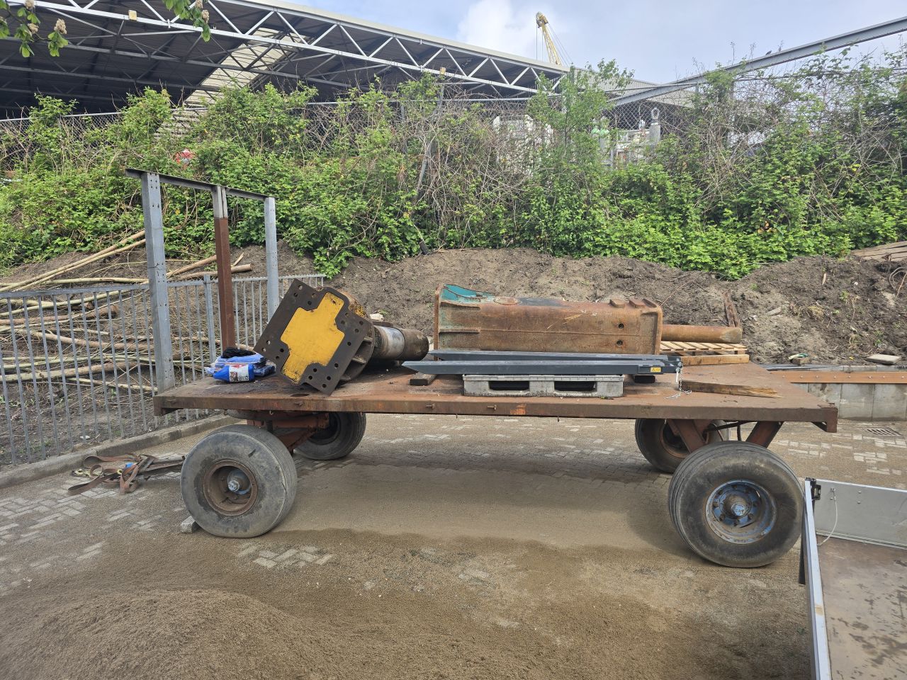 Landbouw kar platewagen schamel