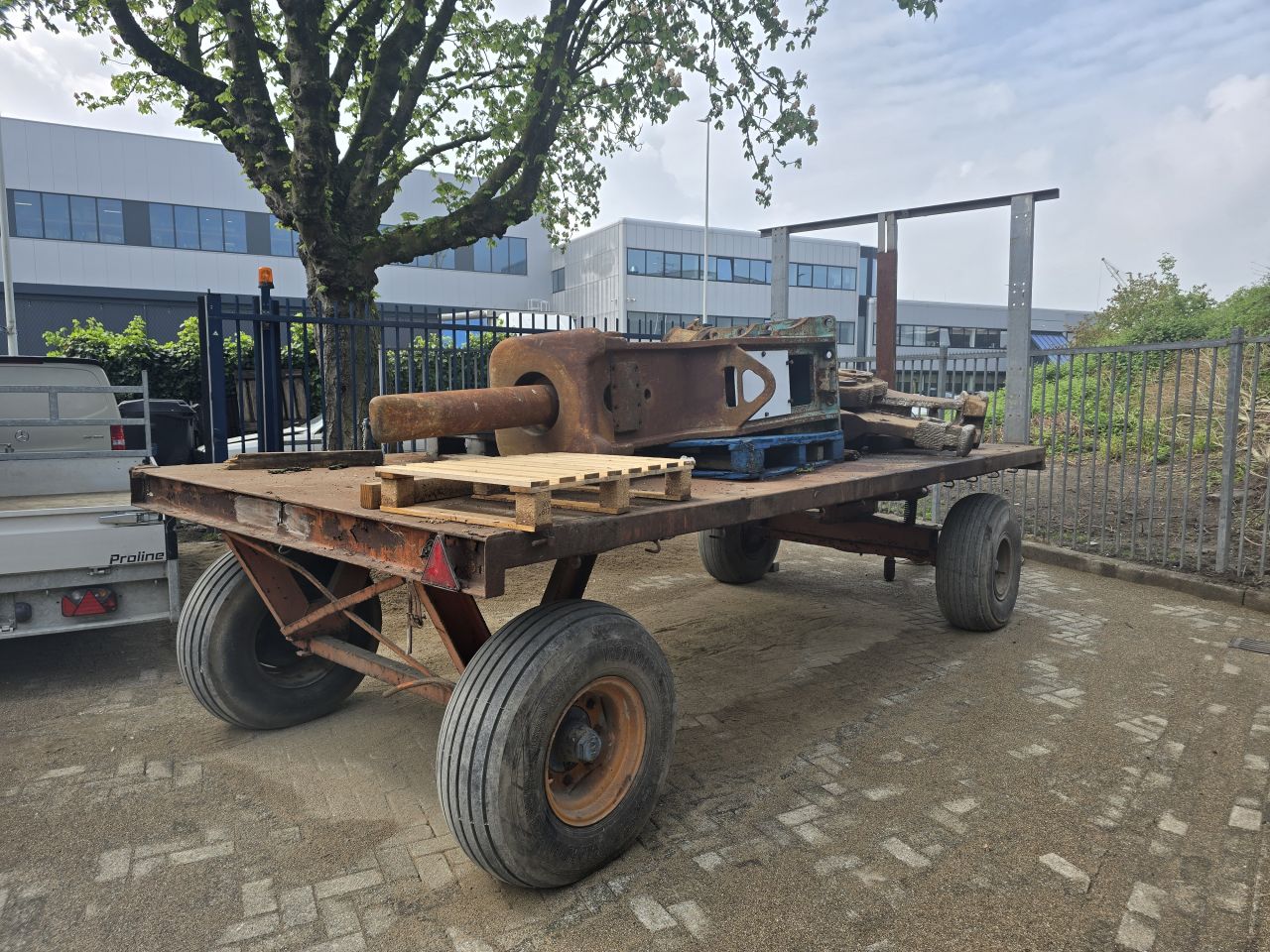 Landbouw kar platewagen schamel