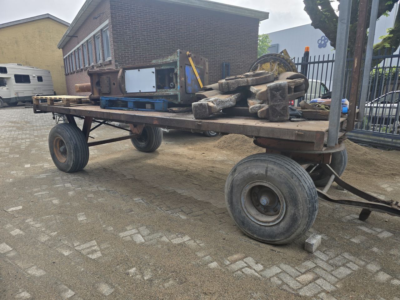 Landbouw kar platewagen schamel