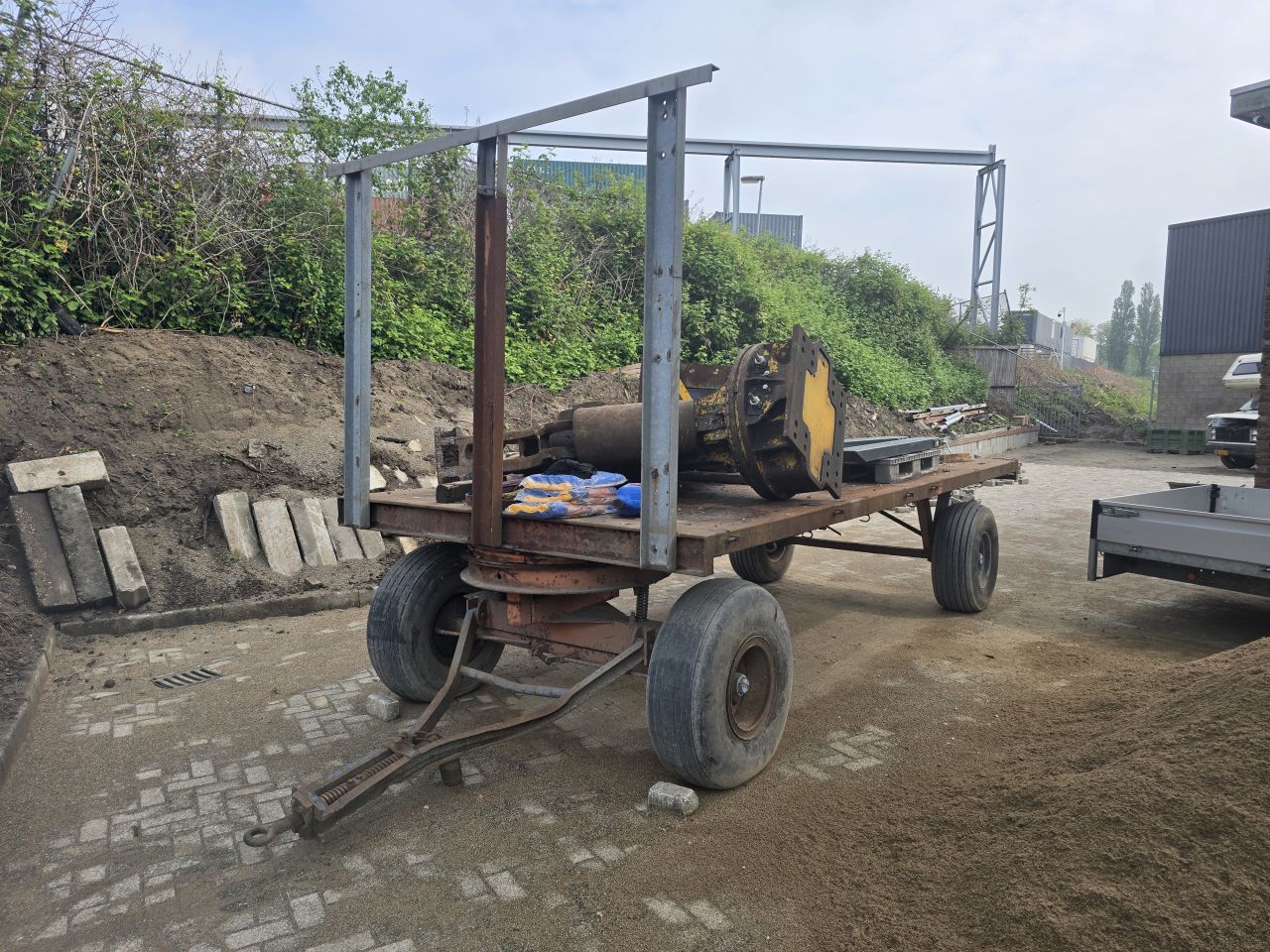 Landbouw kar platewagen schamel