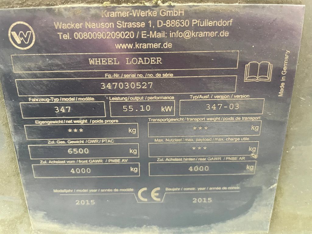 Kramer 950 ALLRAD Snelwissel 2100 Uhr !!