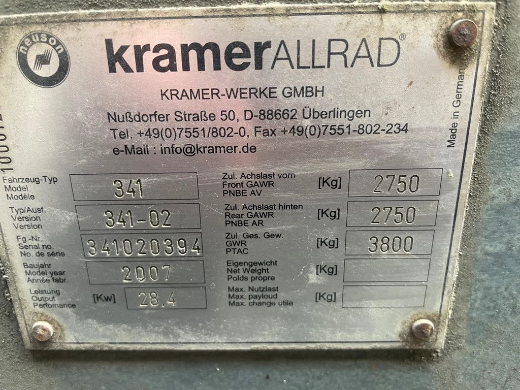 Kramer 280 ALLRAD Snelwissel 1900 uhr !!