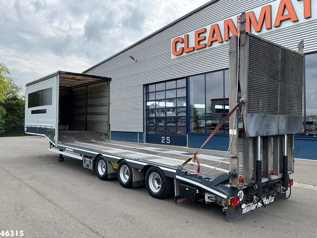 Muller Mitteltal 3-assige dieplader met oprijrampen Machine / Heftruck transport
