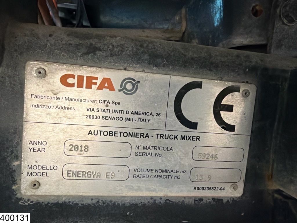 Iveco Stralis 8x2, EURO 6, Retarder, CIFA 9m3, CNG