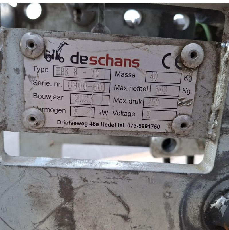 De Schans / Knikmops hydraulische bandenklem jib en rotator