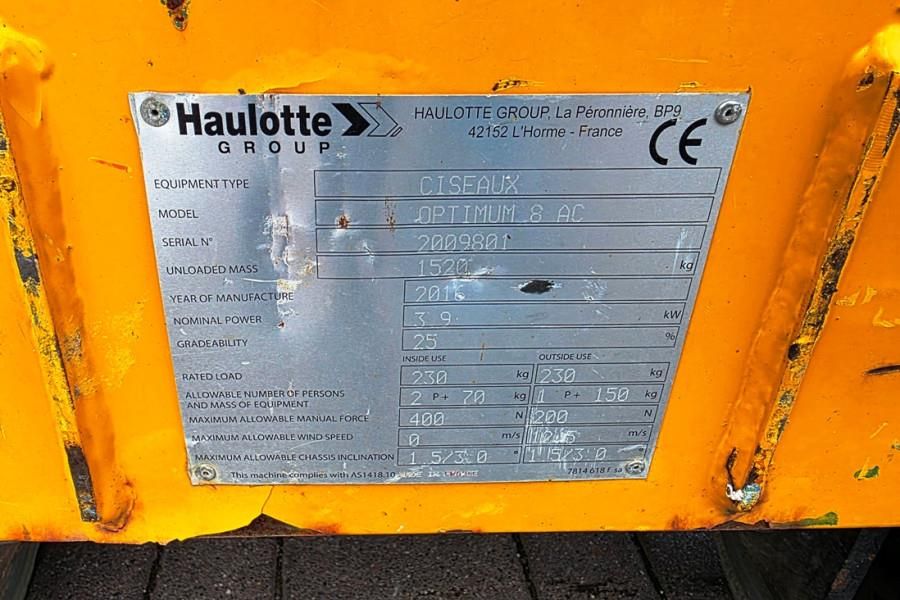 Haulotte Optimum 8 Electric, 7.77m Working Height, 230kg Ca