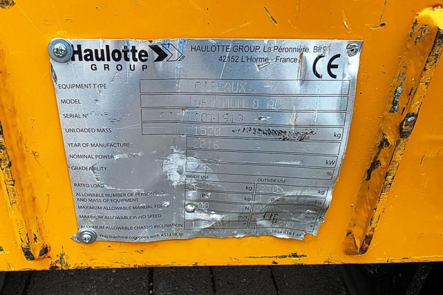 Haulotte Optimum 8 Electric,Batteries(07-2025),7.77m Workin