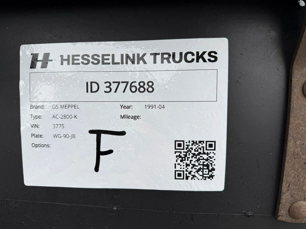 GS AC-2800-K NCH/Haak Kiepende containeraanhanger NL Trailer APK 05-2027 Top conditie