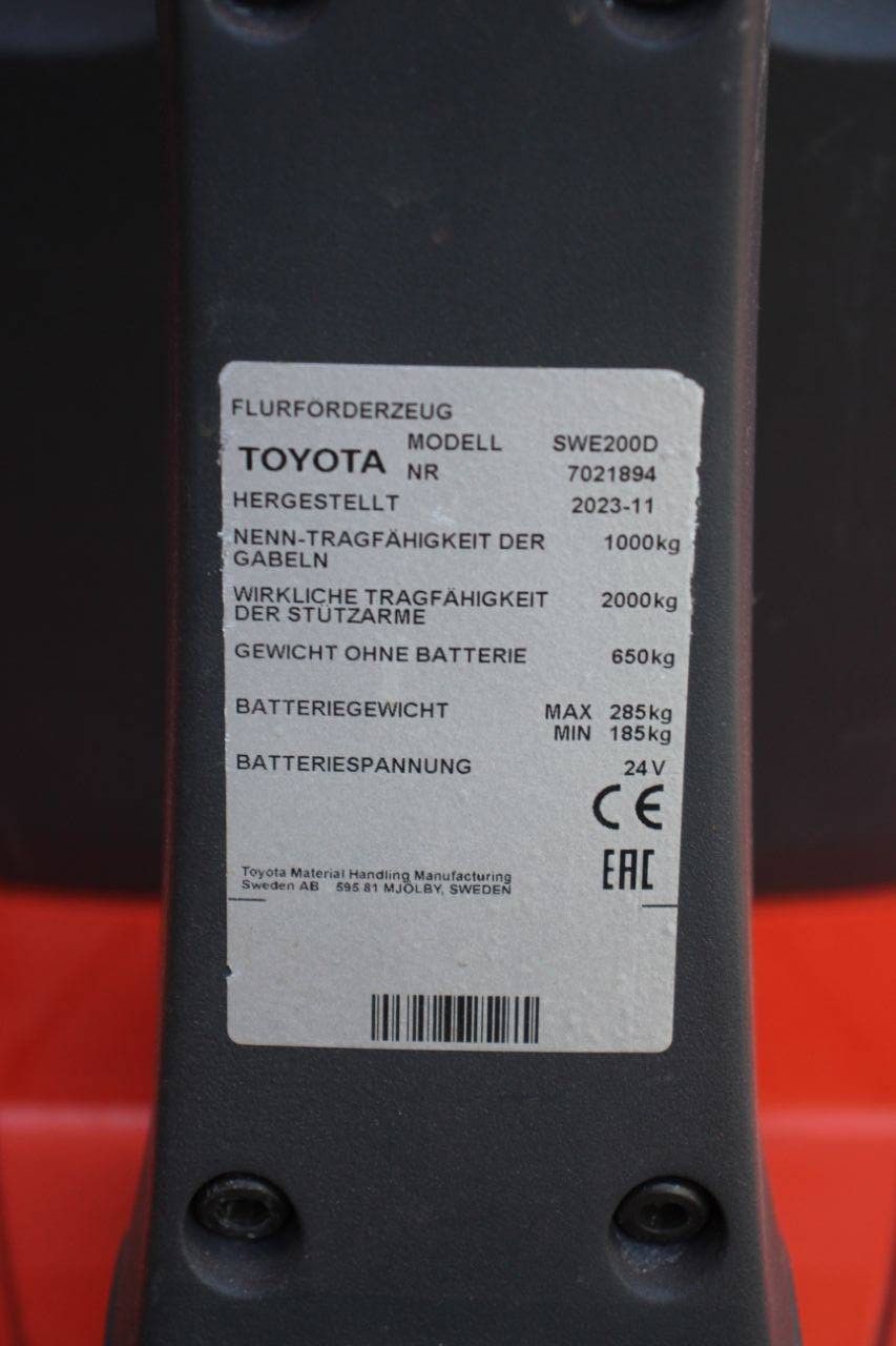 Toyota SWE200D Elektrostapler 2000 kg 2,1 m 2023