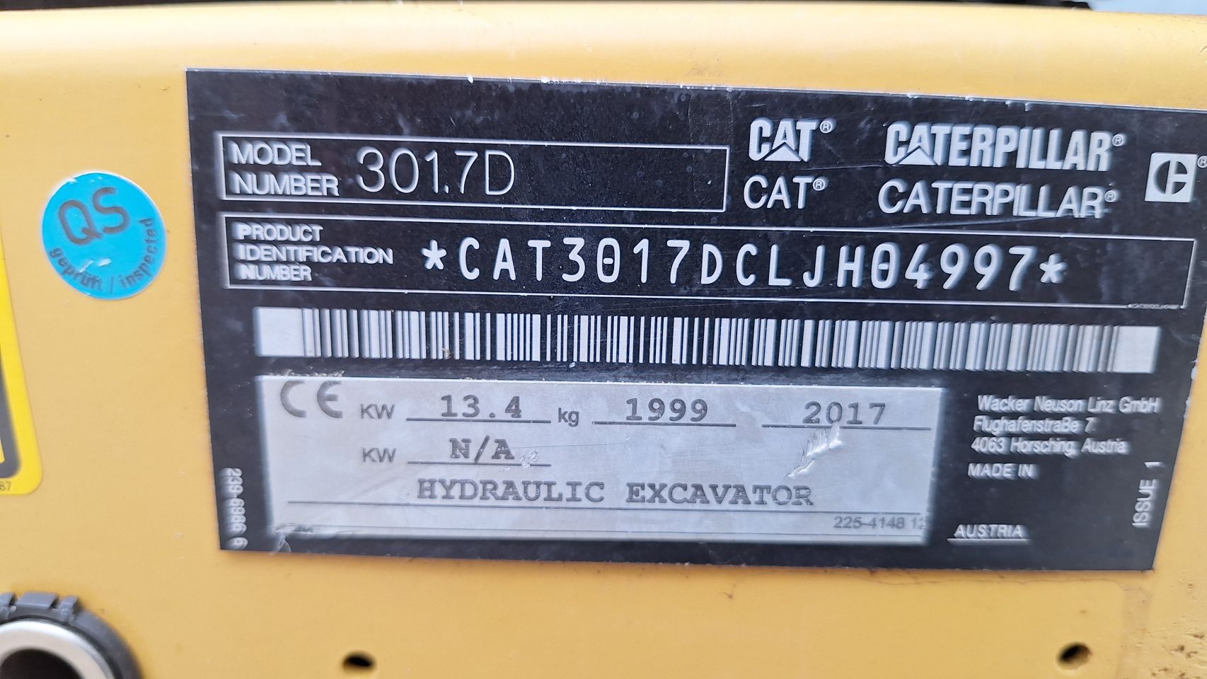 Minigraver cat 301.7(2017) eb Bobcat E17(2019)