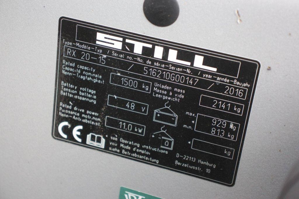 Gabelstapler Still RX20-15 Elektro 1500kg 2016