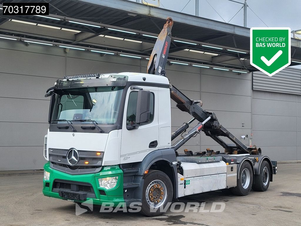 Mercedes Arocs 2530 NGT 6X2 CNG Engine! HIAB 21Z56 containersystem Lift+Steering axle Automatic Euro 6