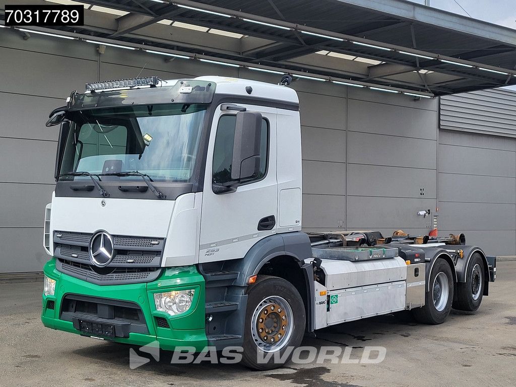 Mercedes Arocs 2530 NGT 6X2 CNG Engine! HIAB 21Z56 containersystem Lift+Steering axle Automatic Euro 6