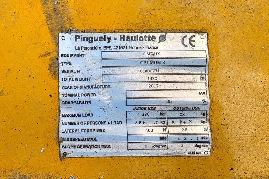 Haulotte Optimum 8 Electric, 7.77m Working Height, 230kg Ca