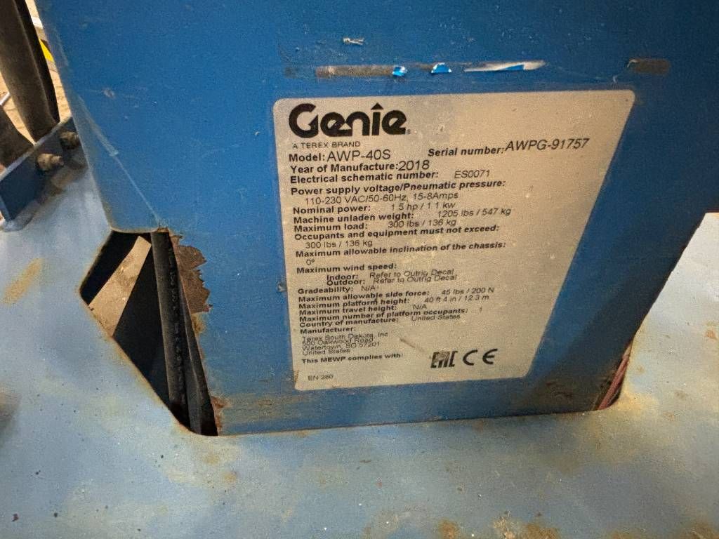 Genie AWP40S masthoogwerker 14 m hoogwerker Genie