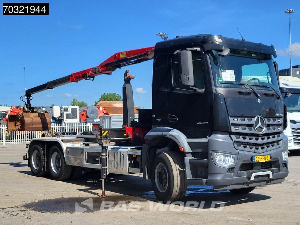 Mercedes Arocs Arocs 2840 6X4 HMF 1444-Z2 Crane VDL S-21-5500 containersystem Big-Axle Euro 6