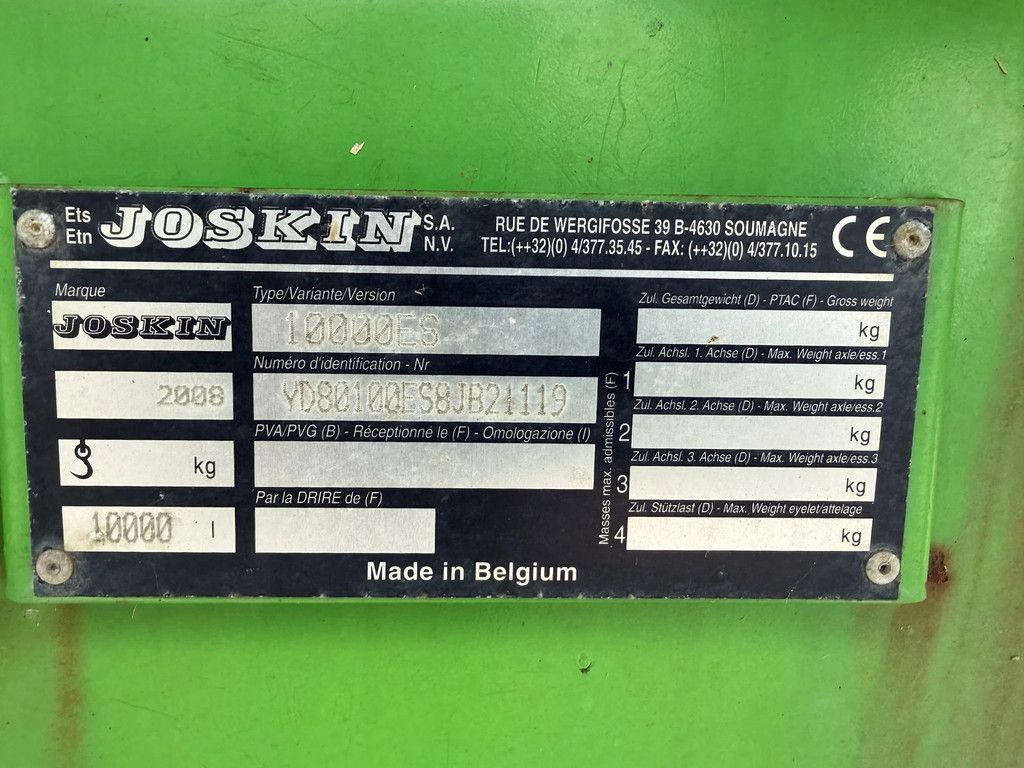 Joskin Cobra 10000 10 m3 giertank Vacuumtank Messtank