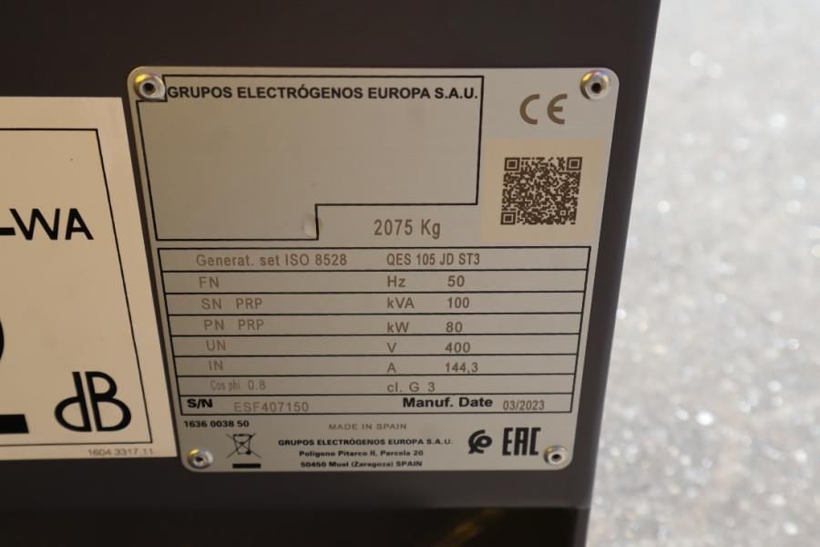 Atlas Copco QES 105 JD ST3 Valid inspection, *Guarantee! Diese