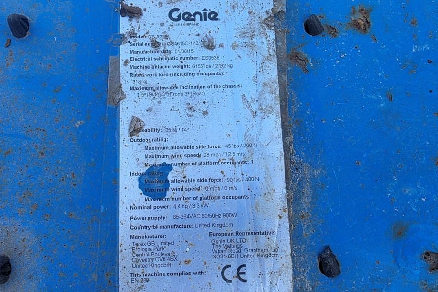 Genie GS3246 Electric, Working Height 11.75 m, 318kg Cap