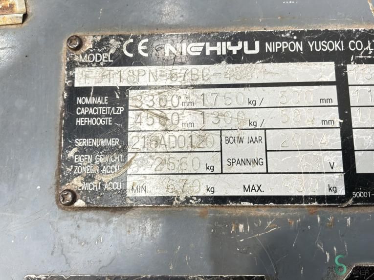 Forklifts Electric Nichiyu FBT18P 2004