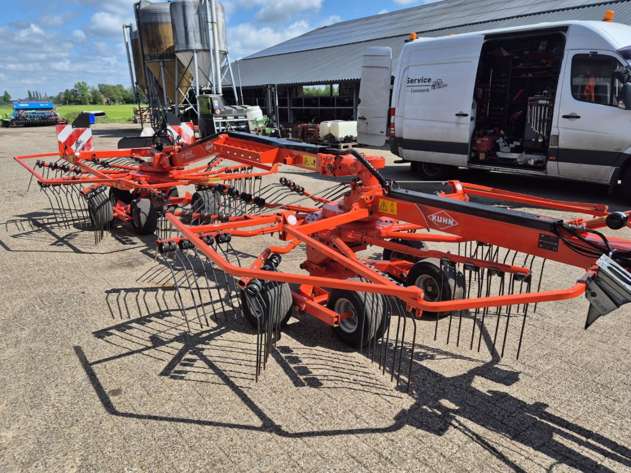 Kuhn GA6632 Zijafleg hark treintje dubbele hark