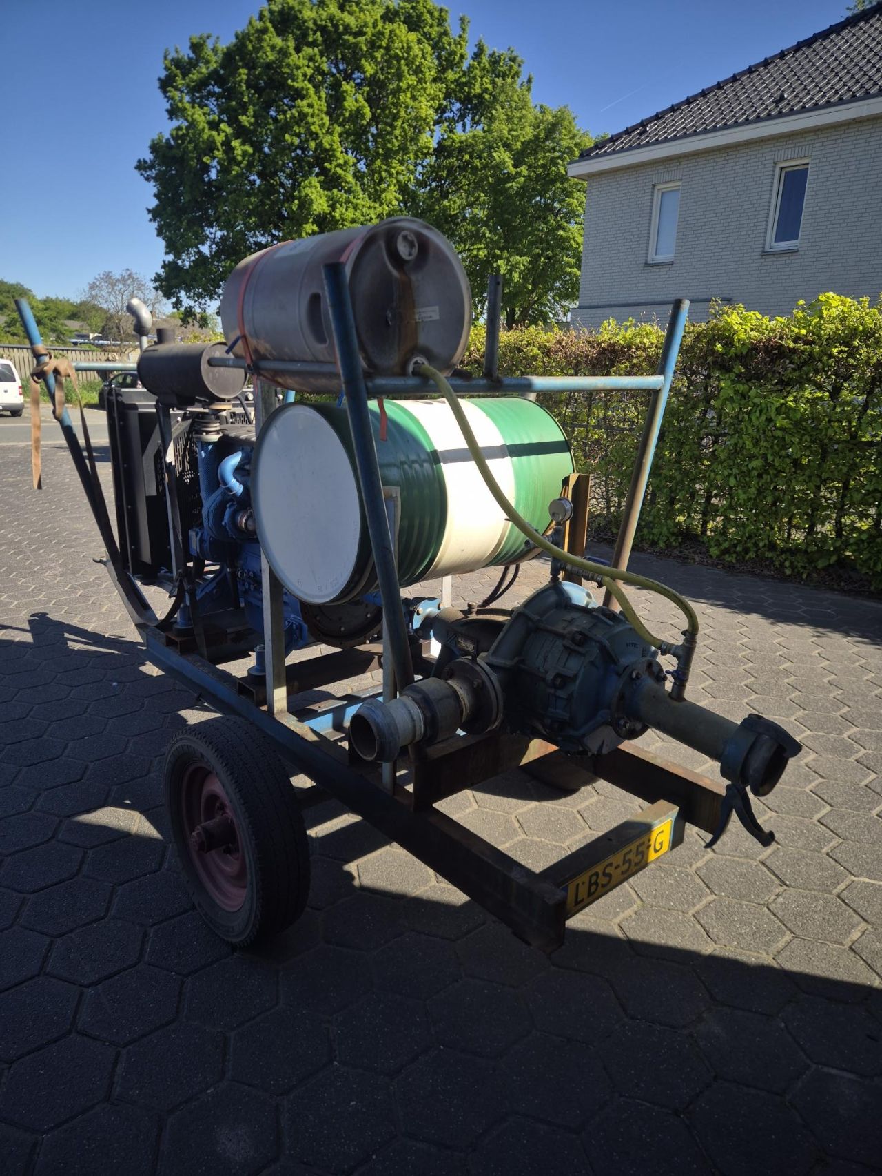 Pompset, regenmotor, pomp, beregening, mwm / baudouin motor