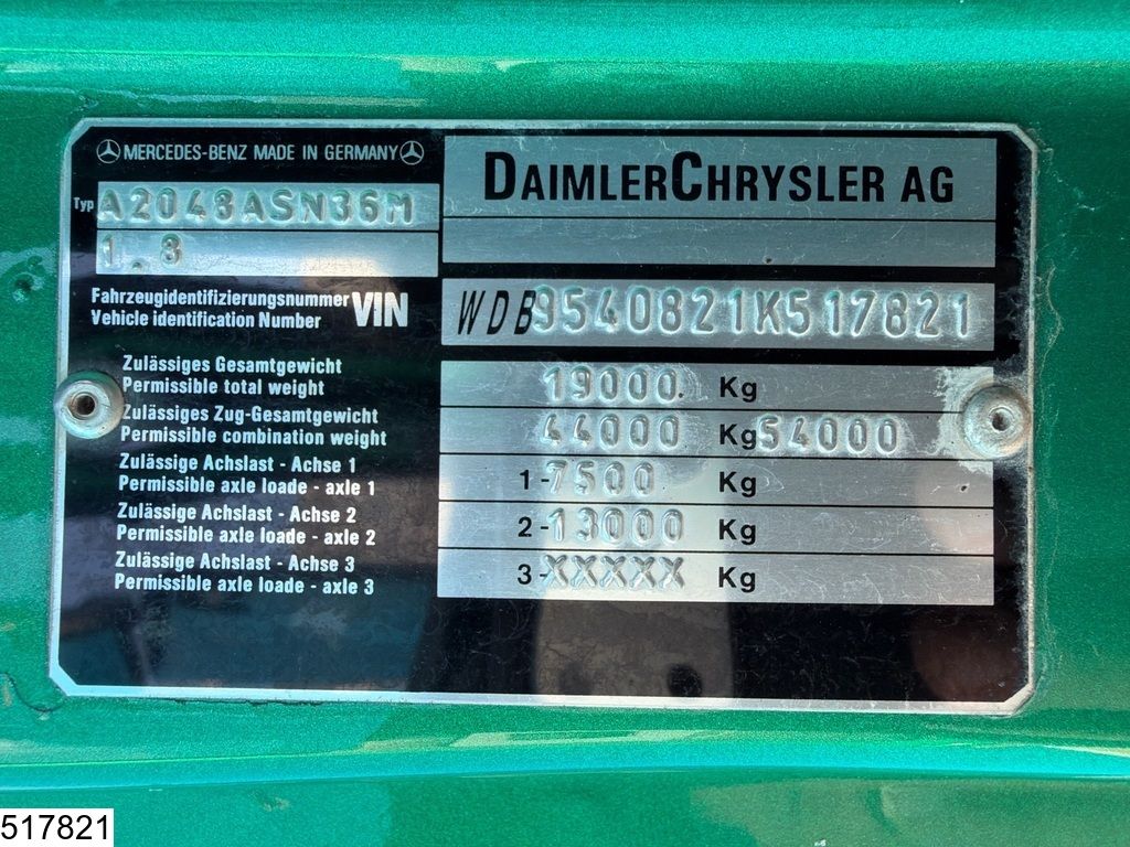 Mercedes Actros 2048 4x4, Steel suspension