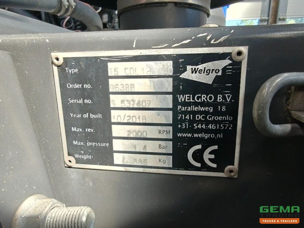 Welgro T5 CDL 12L 140 2018 - 1.4 Bar - 385KG - PTO