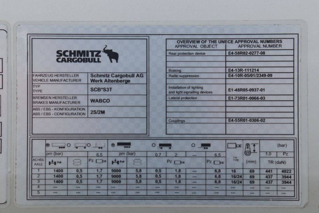 Sliding curtain semi-trailer Schmitz Cargobull Auflieger Curtainsider Mega 2018