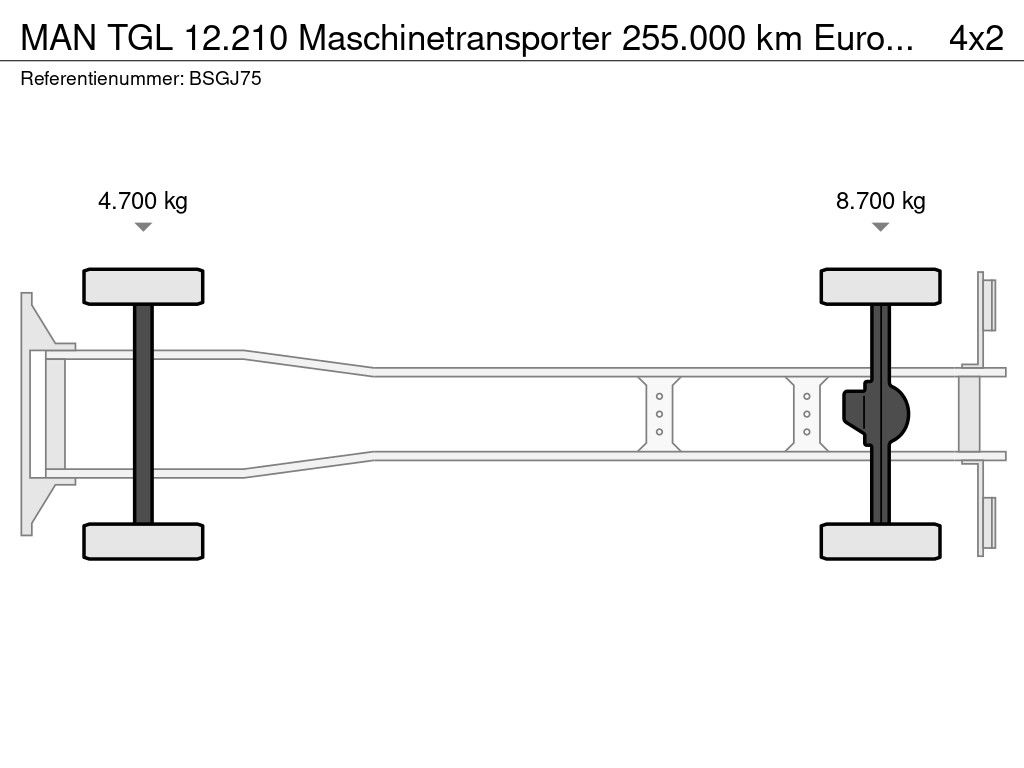 MAN TGL 12.210 Maschinetransporter 255.000 km Euro 3 ! LoadingCap 6.820 Kg