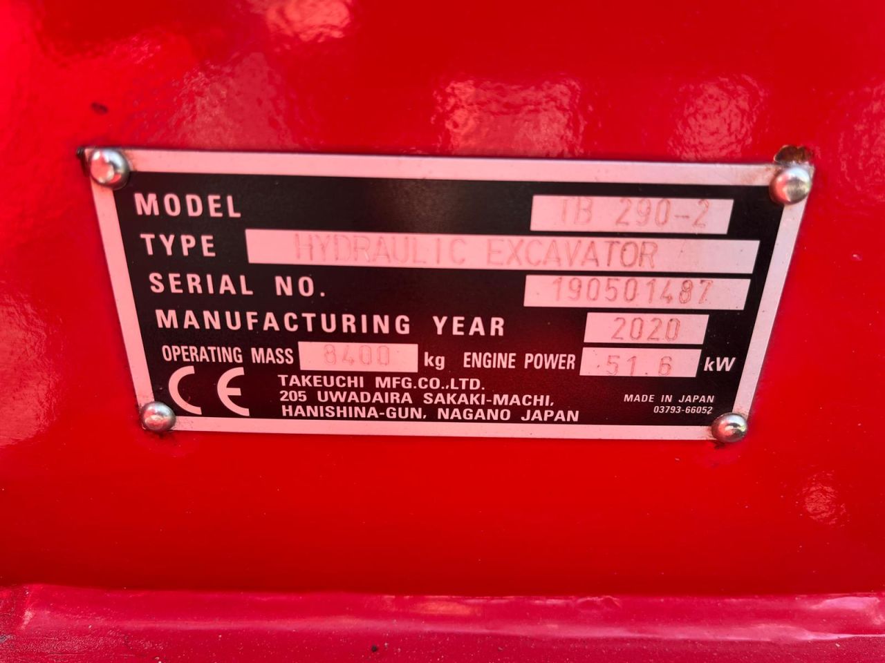 Takeuchi TB 290-2 stage V