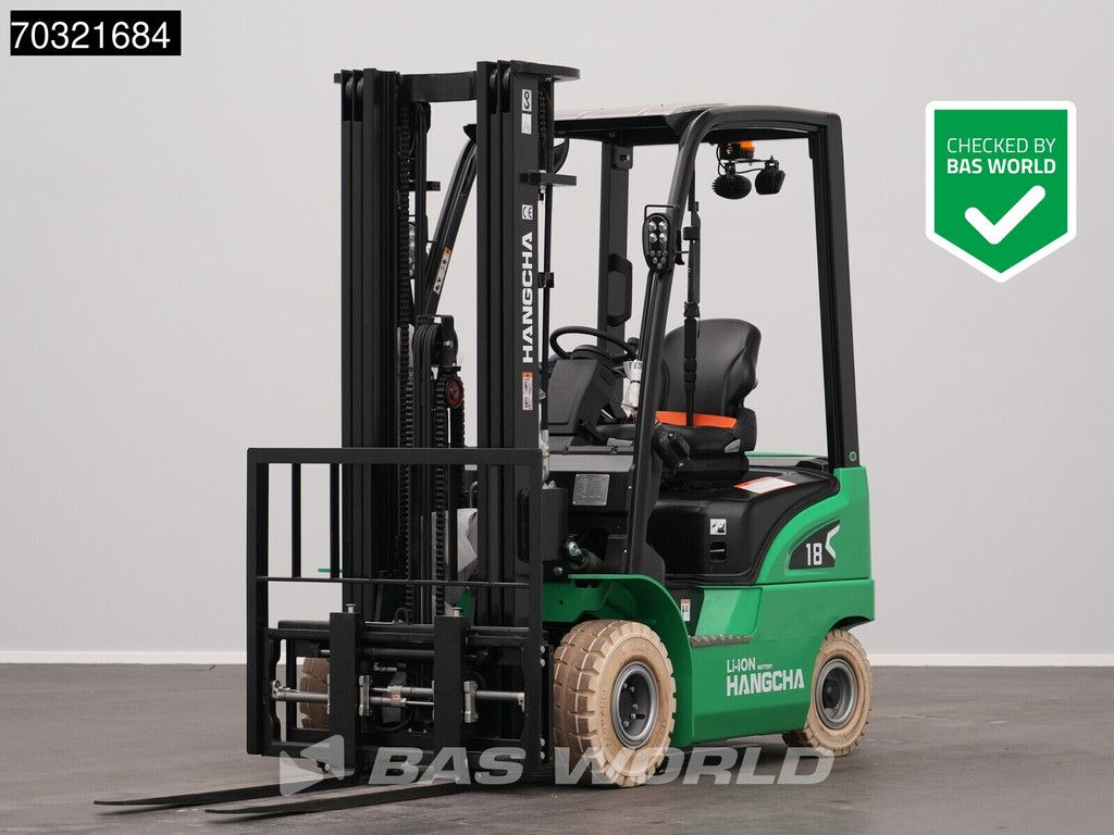 Hangcha CPD18 Electric Li-ion Forklift - Triplex - Free lift - Side shift - Warranty