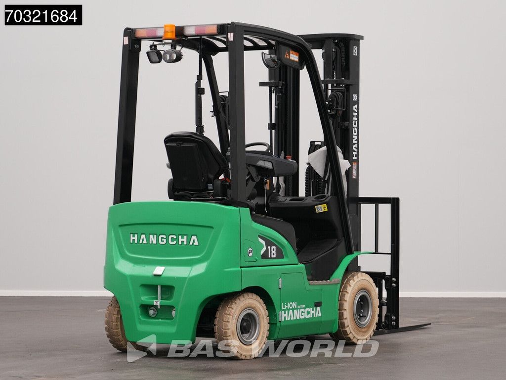 Hangcha CPD18 Electric Li-ion Forklift - Triplex - Free lift - Side shift - Warranty