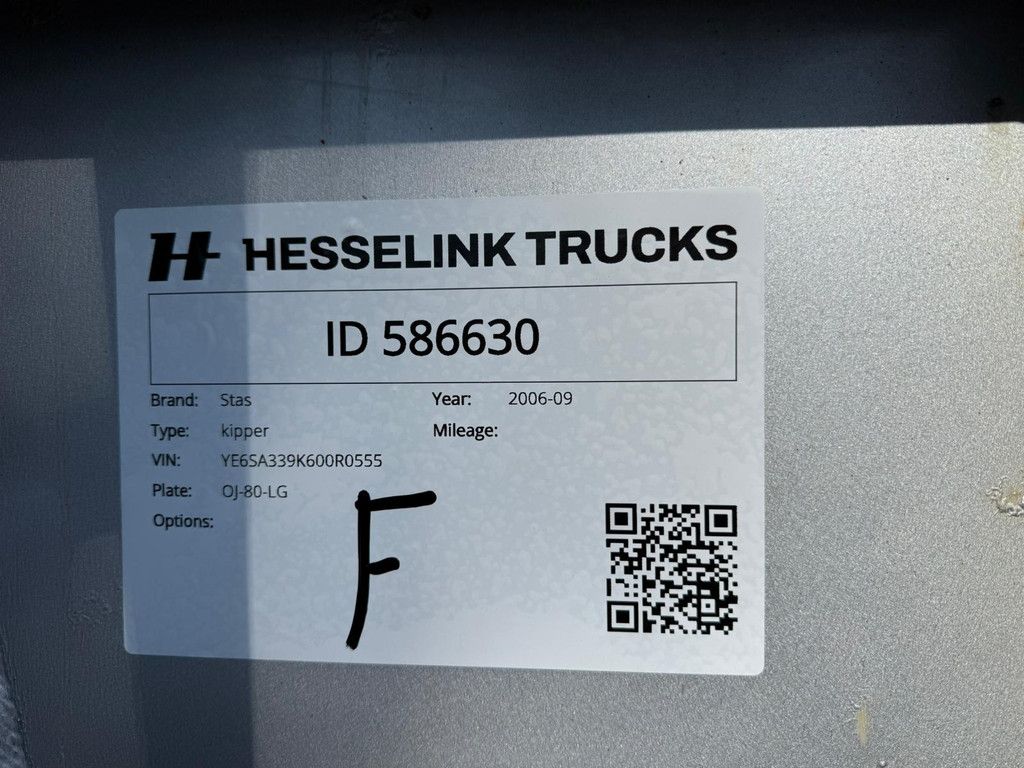 Stas SA339K 58m3 Liftas Klep/deuren! MB Schijfremmen NL Trailer APK/TUV 09-2026