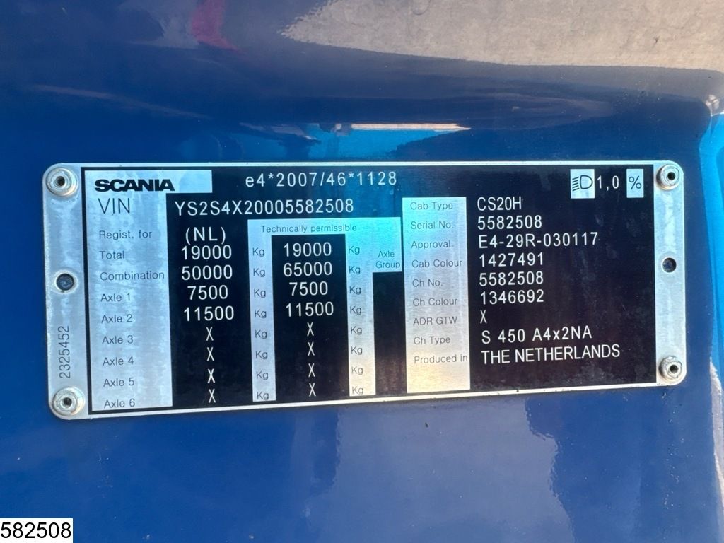 Scania S 450 EURO 6d, PTO, Retarder, Standairco