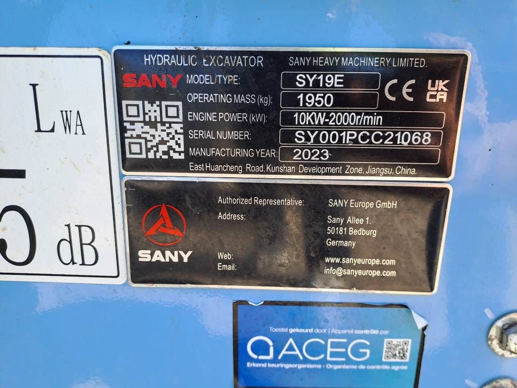 Sany SY19E Electric (3 Buckets)