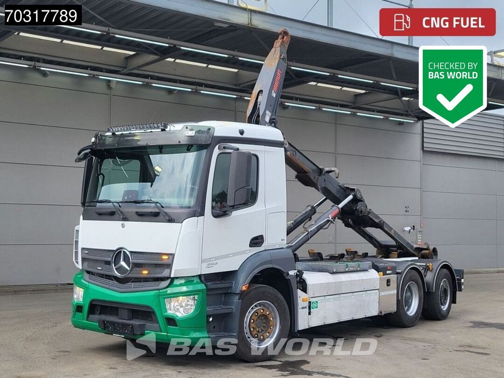 Mercedes Arocs 2530 NGT 6X2 CNG Engine! HIAB 21Z56 containersystem Lift+Steering axle Automatic Euro 6