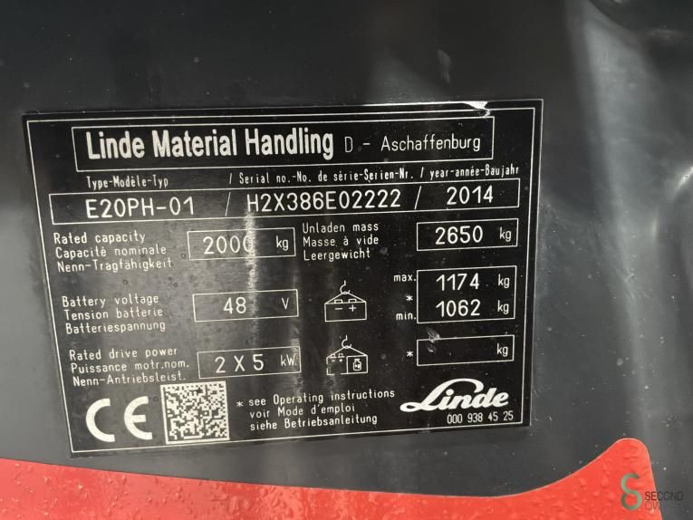 Forklifts Electric Linde E20PHL-01 2014