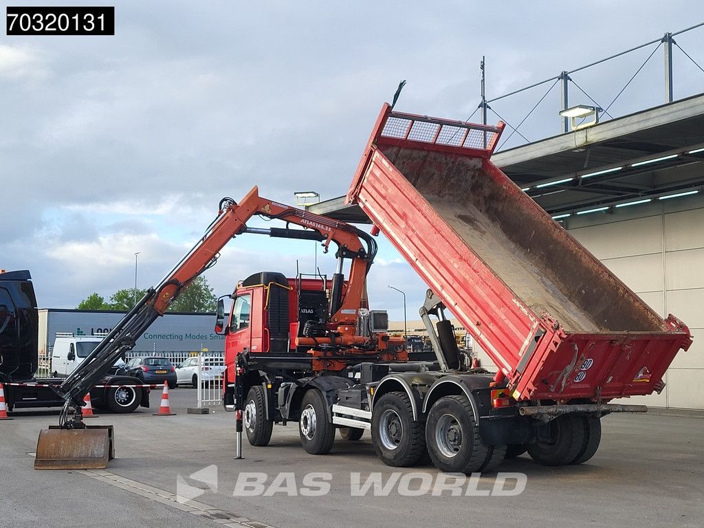 Volvo FMX 410 8X4 Atlas 165.2E- A2 Crane 10m3 2-way tipper Steel Suspension Big-Axle Euro 6